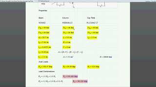 Load Transfer Into Column through Plate - Mathcad Spreadsheet