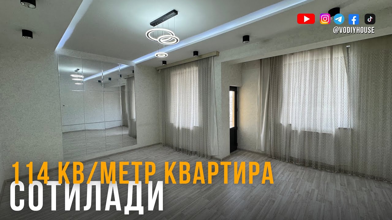 Фарғона шаҳар, Фрунза массивда 114 кв/метр квартира сотилади