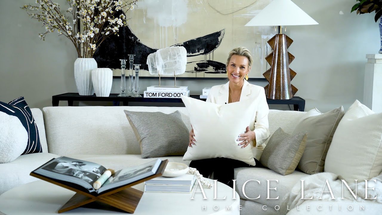 IVORY FUR LUMBAR PILLOW  Alice Lane Home Collection