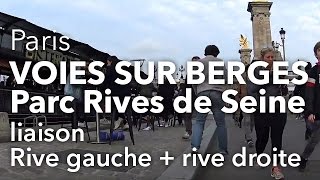 Vélo à Paris, voies sur Berges rive gauche et rive droite - Bike in Paris - Parc Rives de Seine