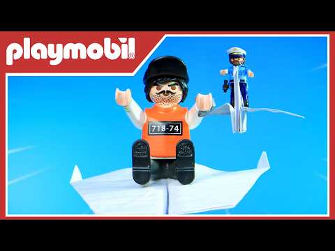 DESAFIO DO AVIÃOZINHO DE PAPEL DO PRISIONEIRO! ✈️🔒 | Playmobil em Português | City Action