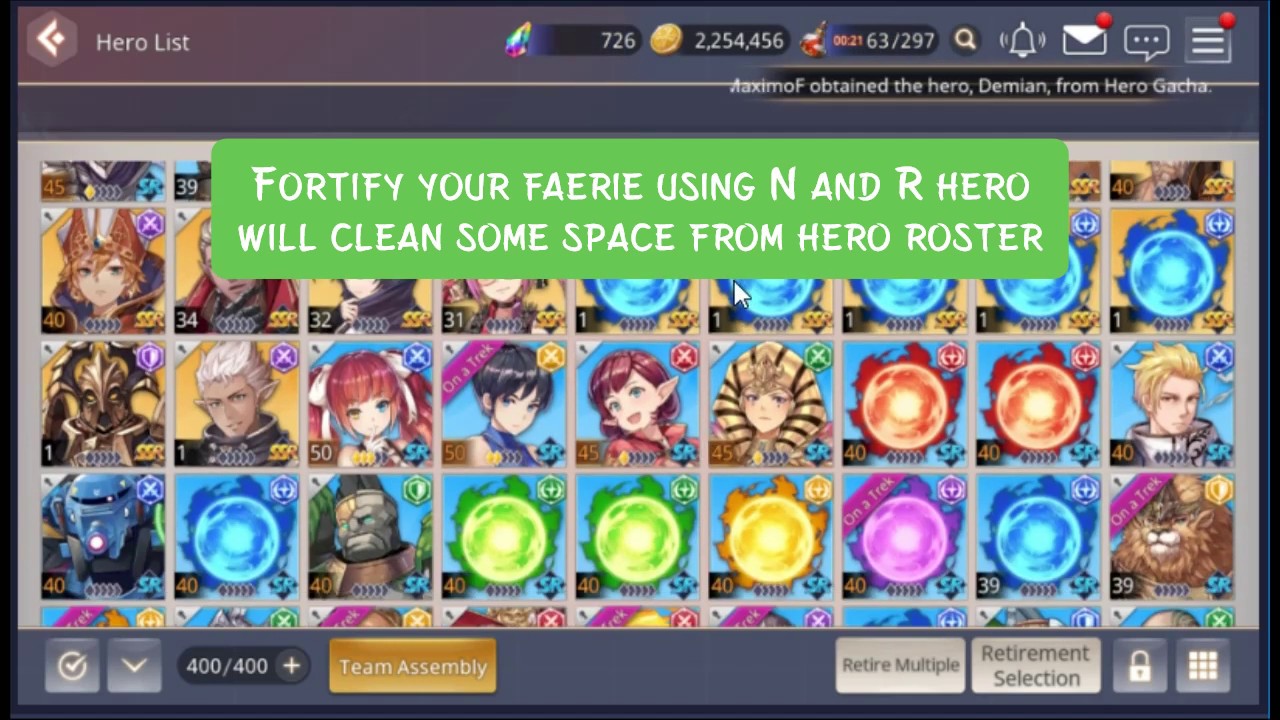 Overhit - Managing your full Hero roster