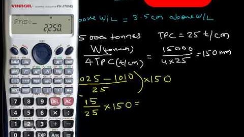 Ship Stability _ Effect of density on draft and displacement _EX 5 Problem16