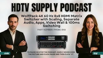 WolfPack 4K 60 Hz 8x8 HDMI Matrix Switcher w/Scaling, Separate Audio, Apps, VideoWall & 100ms Switch