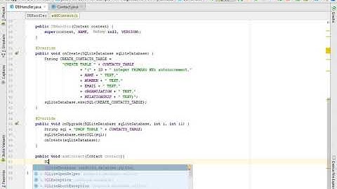 My Contacts App - Android SQLite - 4 - addContact And getContact - Part 1