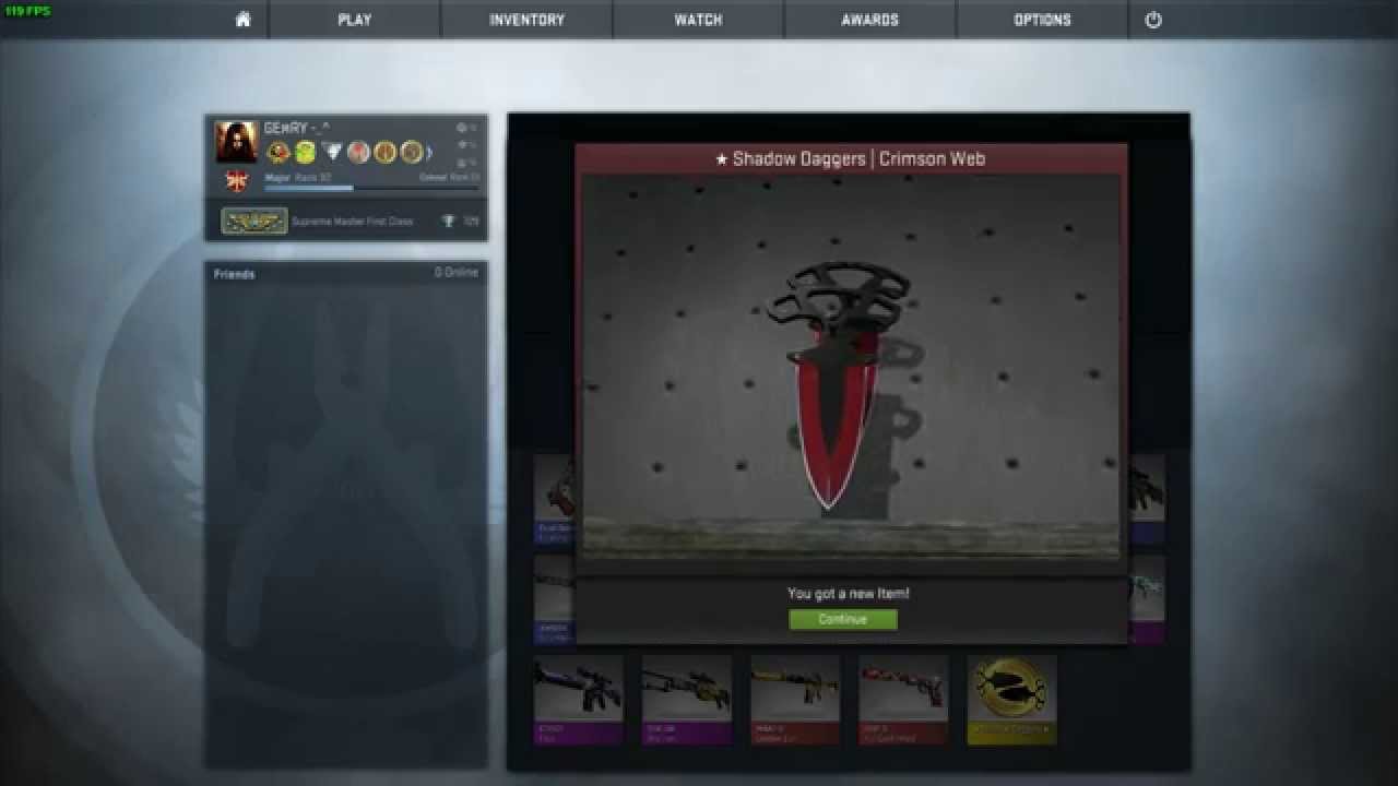 CS:GO SHADOW DAGGERS CRIMSON WEB UNBOXING