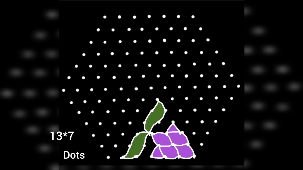 13*7 dots easy daily basis festival rangoli 💐newyear celebration 💐Ugadi chukkla 💐Sankranti chukkla 💐
