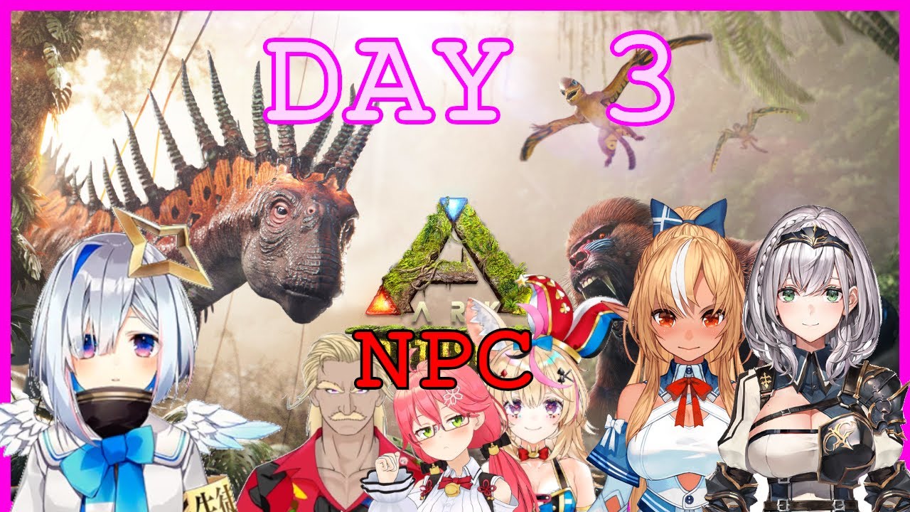 Holo Girls catching Pteradons - HoloArk Lost Island Day 3 [Hololive, Kanata, Flare, Noel]