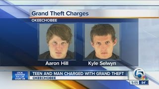 Teen and man charged with grand theft