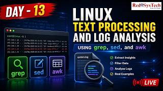 grep sed awk Practical Examples You Will Use at Work| Live | Q&A|Red9SysTech