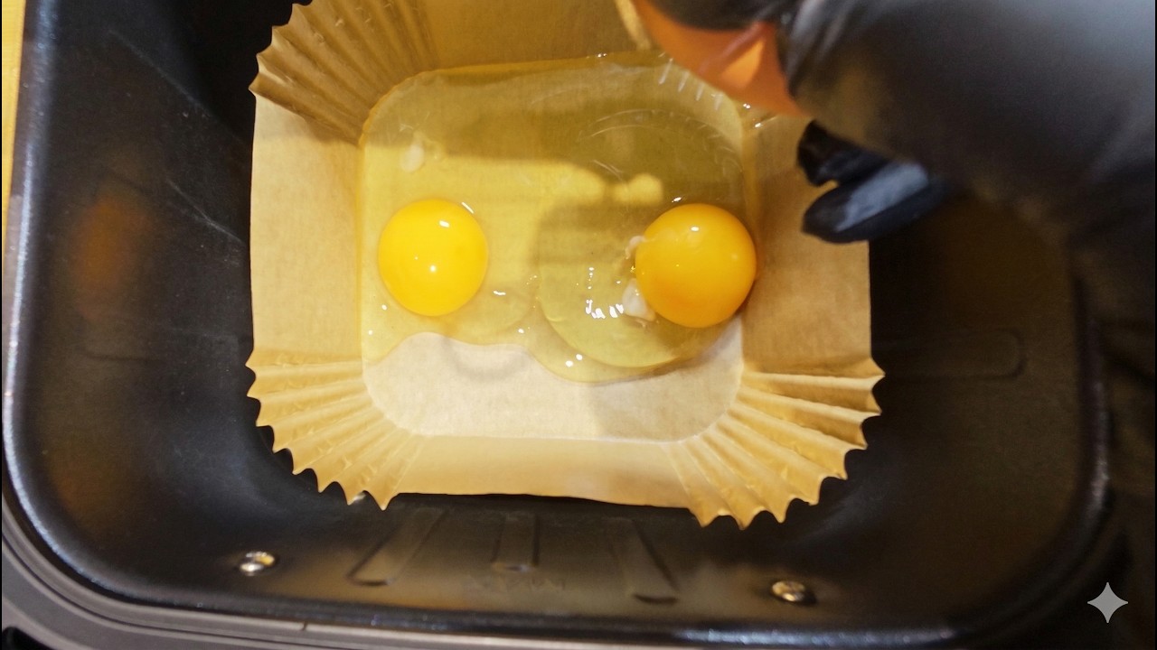 Fluffige Eier aus der Heißluftfritteuse