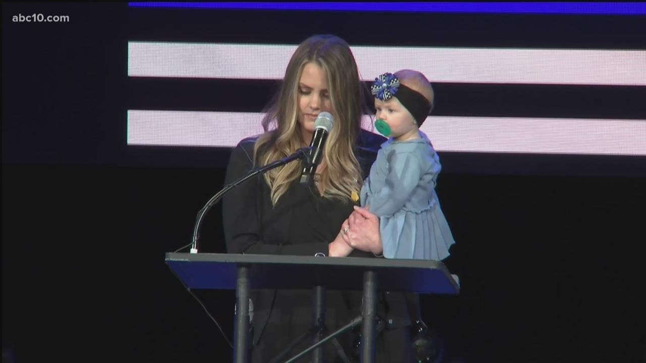Deputy Adam Gibson's wife remembers her husband at his memorial service