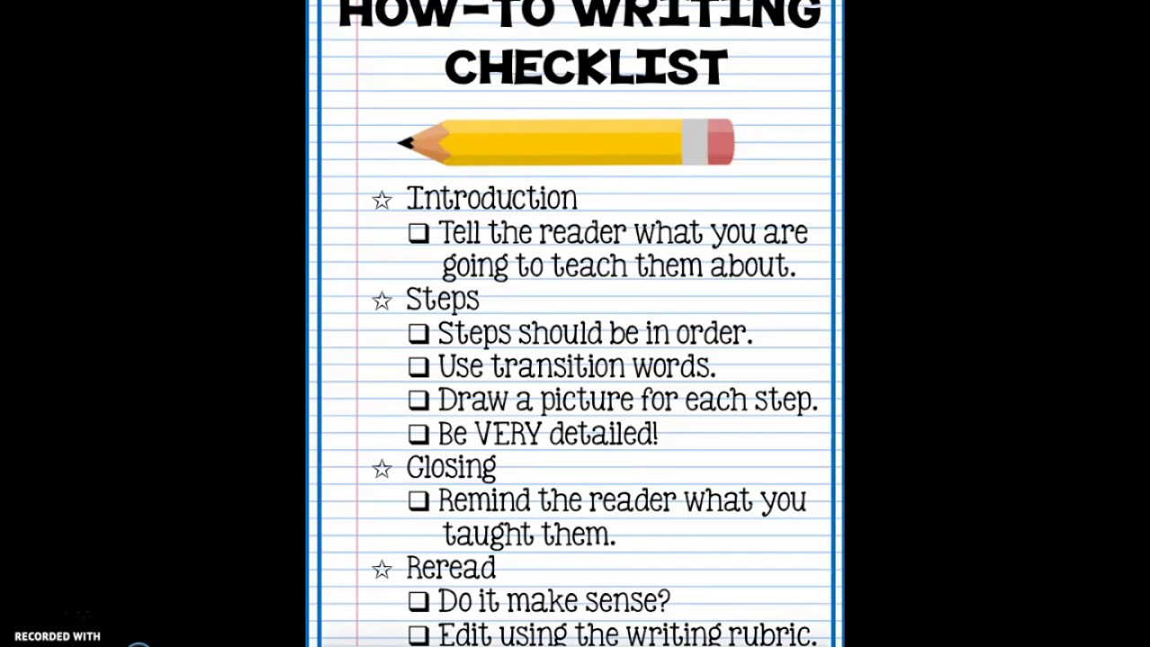 checklist writing definition