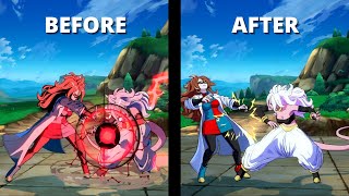 Android 21 (Lab coat) Changes! Before and After Comparison!! Dragon Ball FighterZ Patch 1.31