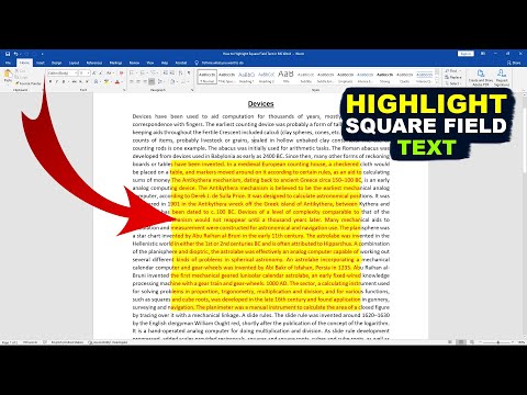 How to Highlight Square Field Text in MS Word