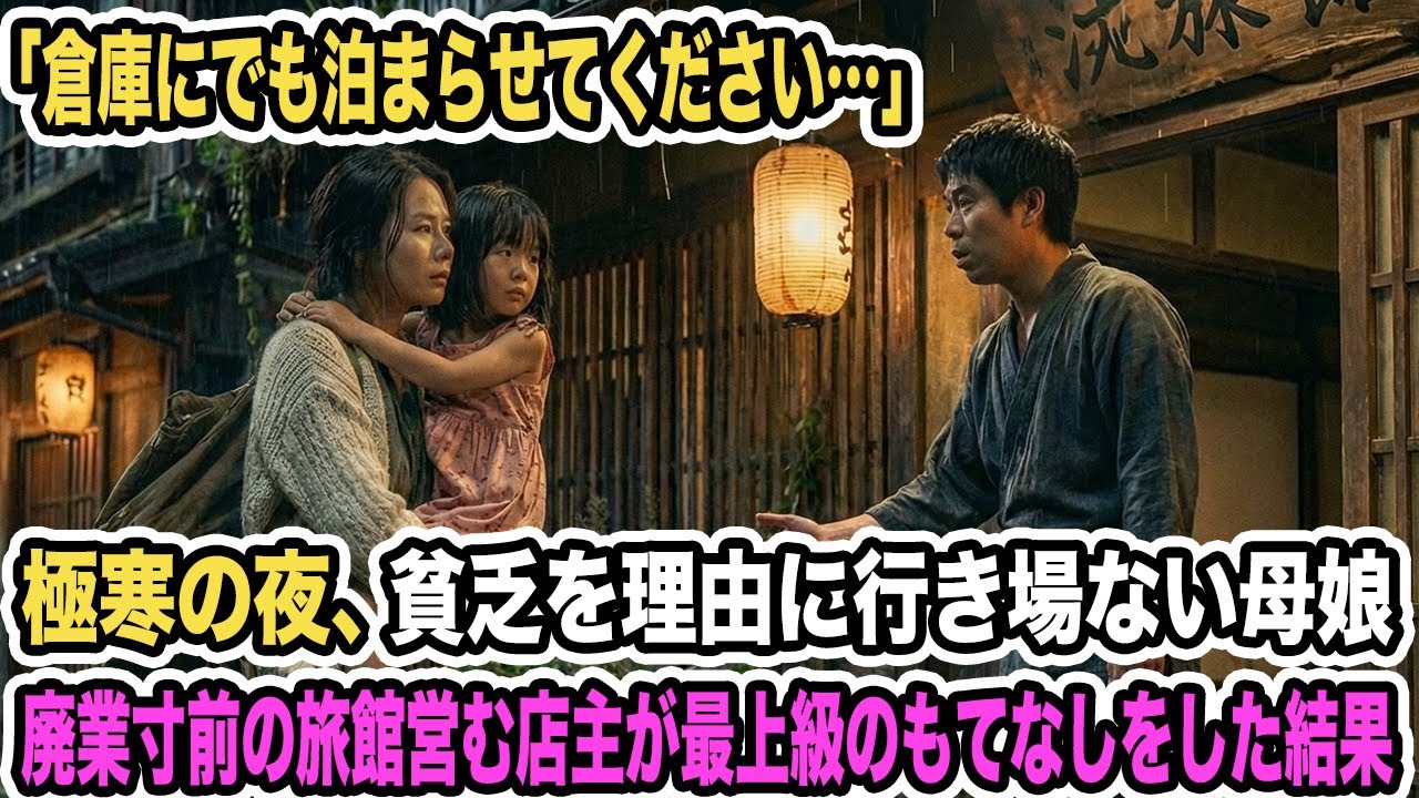 貧乏を理由に高級ホテルで門前払いされ行き場ない母娘。「倉庫にでも泊まらせてください…」→廃業寸前の旅館営む店主が最上級のもてなしをした結果【感動する話】