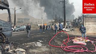 Iranian Oil Facility Hit And Destroyed During Missile Fire, Setting Depot Ablaze