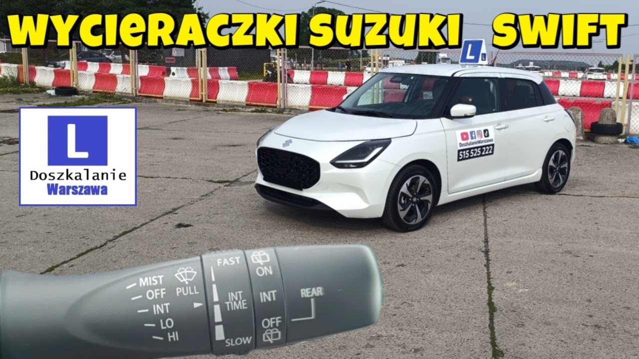 Jak włączyć WYCIERACZKI przód tył spryskiwacz | obsługa Suzuki Swift | Doszkalanie Warszawa