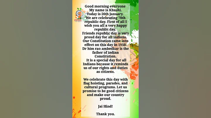 Republic day speech in english/speech on 26th January 2025/76th republic day speech