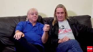 Nicko McBrain Iron Maiden & Ian Paice Dee on sofa