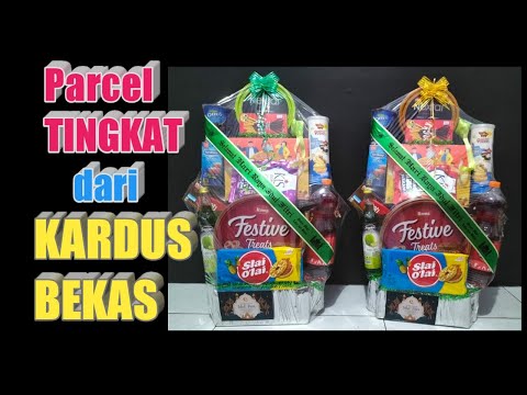 Parcel lebaran TINGKAT dari KARDUS BEKAS- Cara membuat parcel lebaran dari kardus bekas