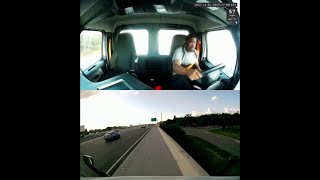 Dash Cam Footage: Truck Driver Gets Sideswiped on the Highway 