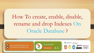 How To create, enable, disable, rename and drop Indexes On Oracle Database ? #oracle #sqldeveloper