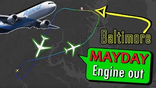 Prime Air B767 has ENGINE FAILURE AFTER DEPARTURE | Emergency Return to Baltimore