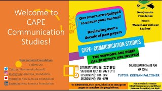 CAPE Communication Studies Paper 1 Review Session (2021)