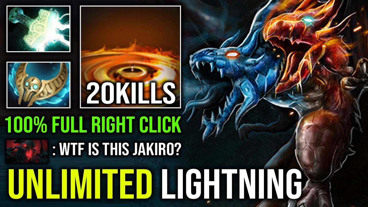 WTF 100% Hybrid Right Click Unlimited Lightning Liquid Fire Hit Like a Truck Mid Jakiro Dota 2