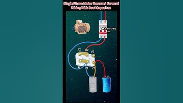 wiring of reverse and forward rotation of single phase dual capacitor motor. #shorts #electric