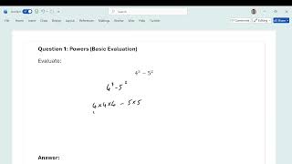 Question 1 Powers Basic Evaluation