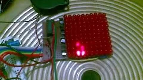 pong game on 10x8 LED dot-matrix display using PIC16F877A