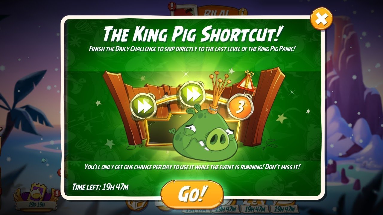 DAILY CHALLENGES -(ANGRY BIRDS 2)The King Pig Shortcut#angrybirds2 #angrybirdschallenge #gaming