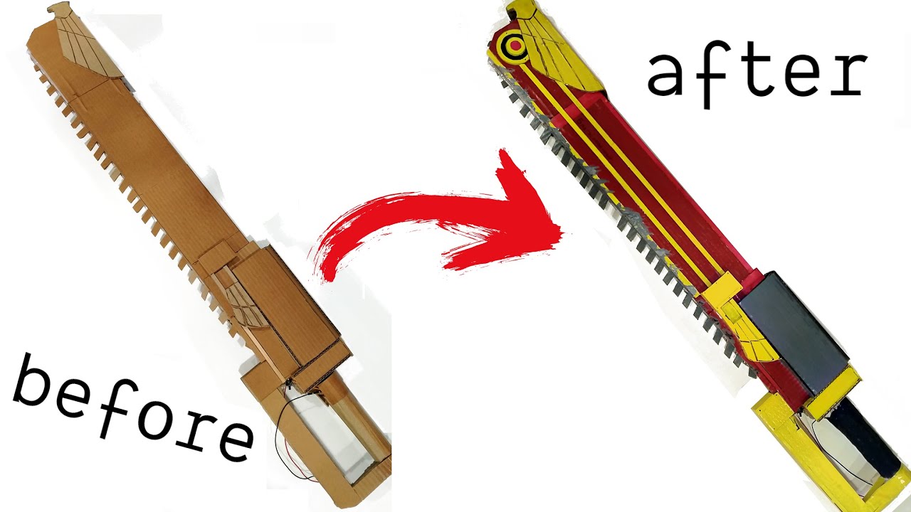 How to paint a chainsword made of cardboard, according to the Warhammer 40,000 universe? YouTube