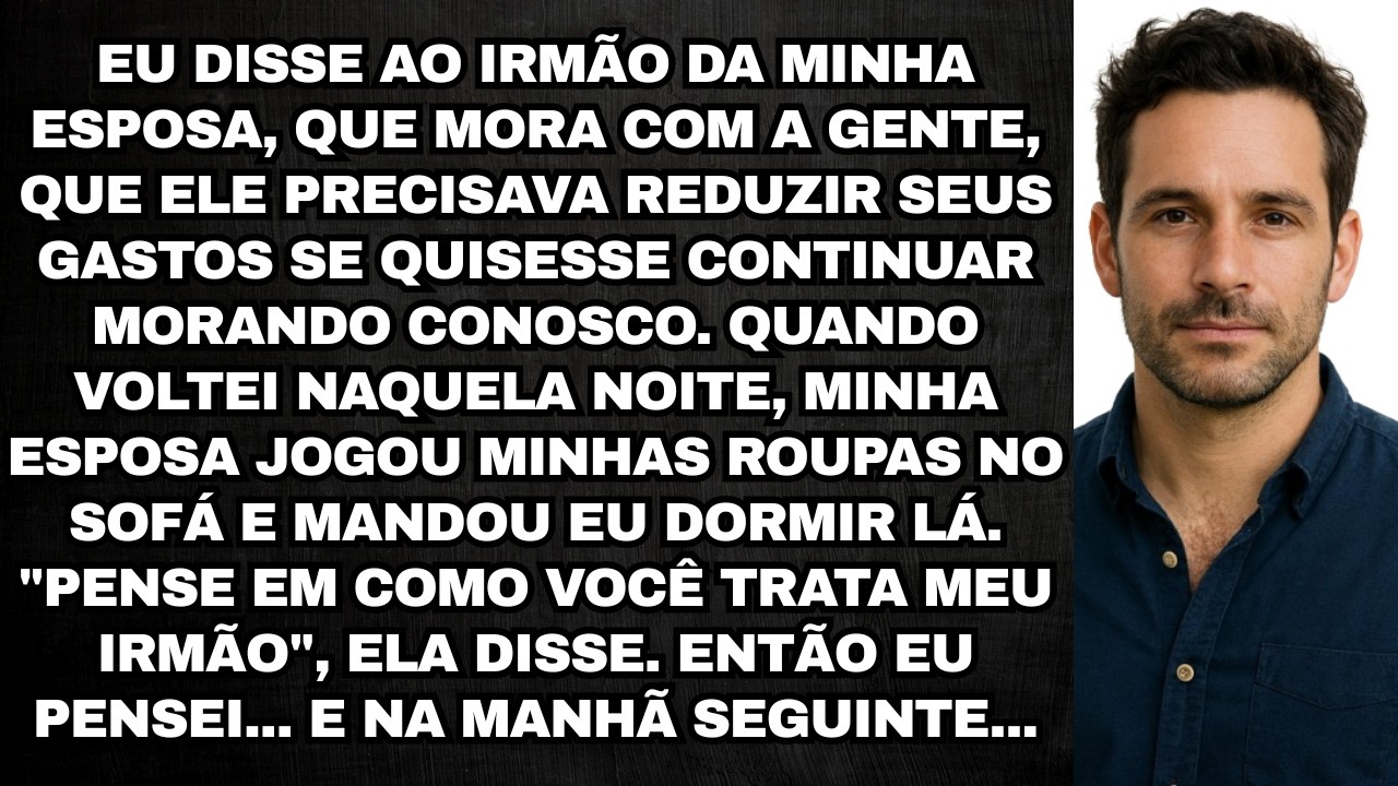 Minha esposa brigou comigo depois que eu disse a ela e ao irmão dela, que mora com a gente, que ele