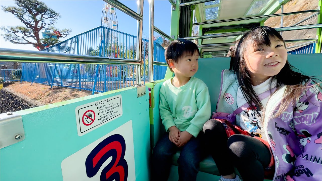 桐生が岡遊園地のミニレールで園内を一周♪だーしまファミリー普段の様子