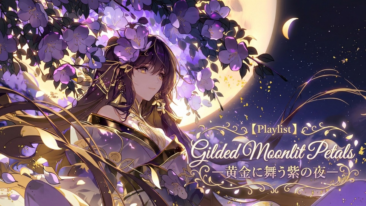 【Playlist】Gilded Moonlit Petals —黄金に舞う紫の夜—｜AnimeOP × Traditional × Healing Piano｜