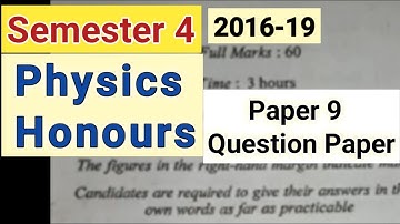 Physics Honours Semester 4 Paper 9 Session (2016-19) || VBU Bsc Physics Honours Paper 9 | BBMKU/SKMU