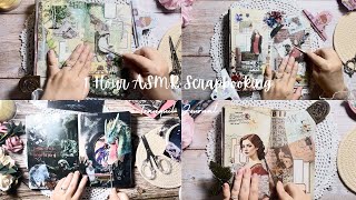 1 Hour ASMR Scrapbooking | Vintage & Fantasy Collage • Paper Sounds • No Talking