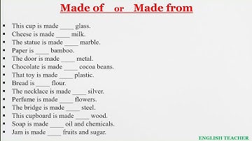 English Grammar Exercise -MADE OF or MADE FROM#english#englishgrammar#education#preposition#learning
