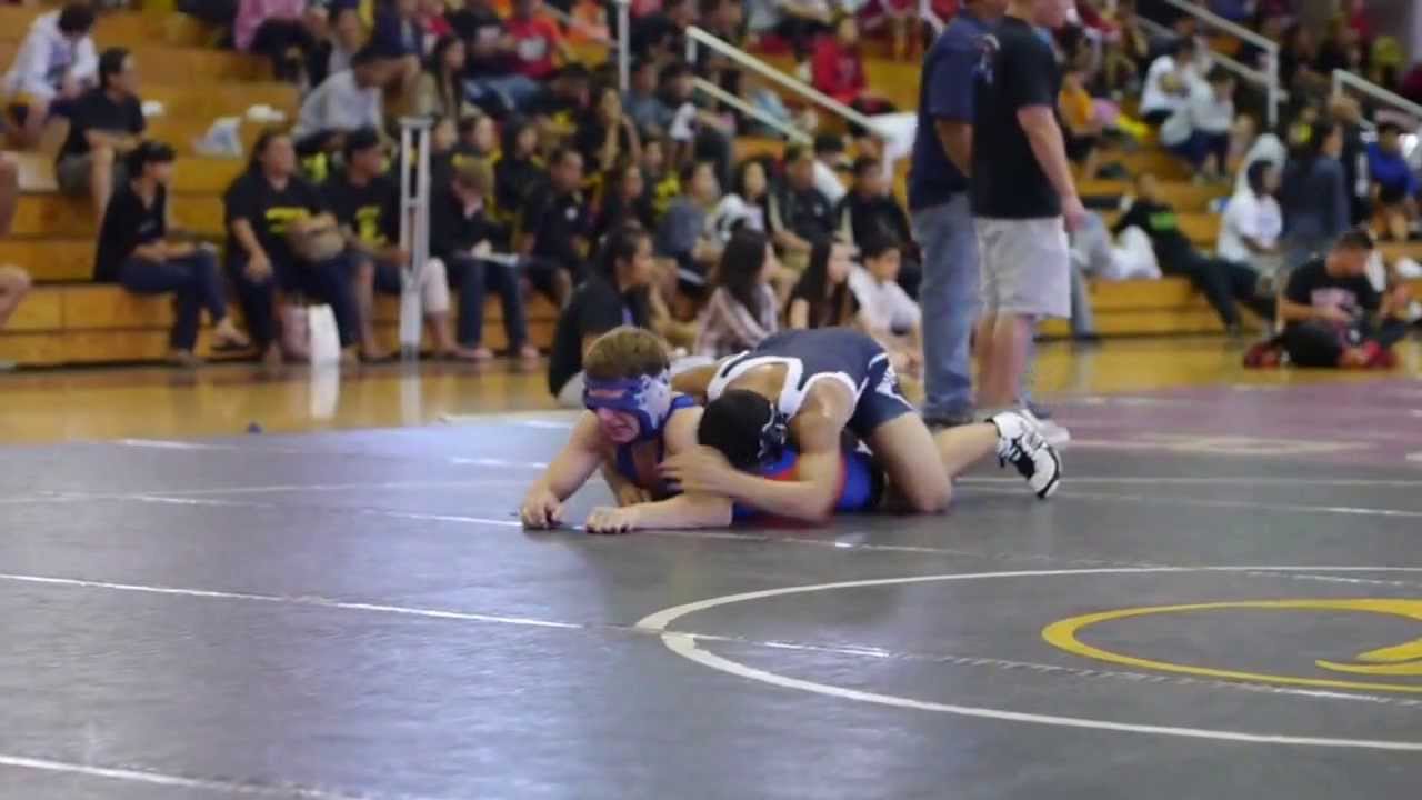 B5 Wrestling - Kalaheo Mustang vs Moanalua Na Menehune  2-15-14
