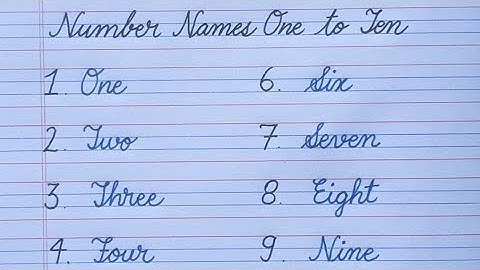Learn how to write 1 to 10 spelling in cursive writing | Numbers 1 to 10