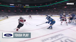 Dougie Hamilton scores a powerplay goal against the St. Louis Blues