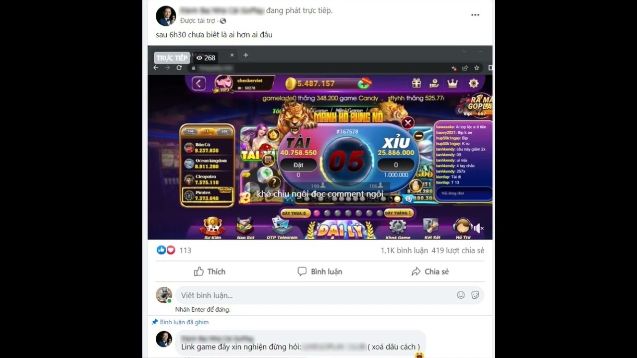 khoa van nang Quảng cáo cờ bạc, cá độ tràn lan trên Facebook