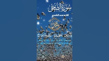 تلاوة خاشعة عطرة مباركة جميلة عذبة للشيخ سعد الغامدي سورة الضحى