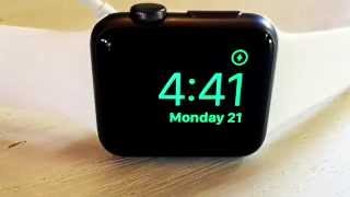 Apple watch has an optional nightstand clock mode that can be used
when it is connected to the power charger. all you need do connect
t...