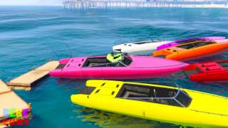 Color Boats Jumping Funny Bowling With Superheroes For Kids And Children