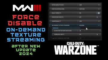 How to Completely Disable On Demand Texture Stream After New Update August 2024 in MW3 Warzone MW2