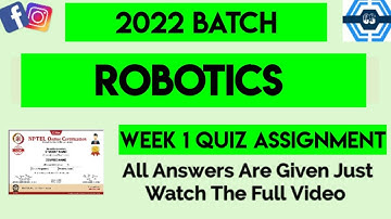 Robotics Week 1 Quiz Assignment Solution 2022 | NPTEL 2022 | SWAYAM